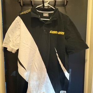 Kappa Mens XL Can-Am Racing Polo - Black / White Color block